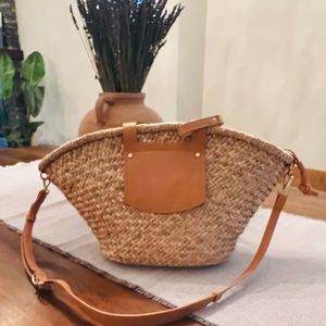 Zara natural straw basket bag , size M